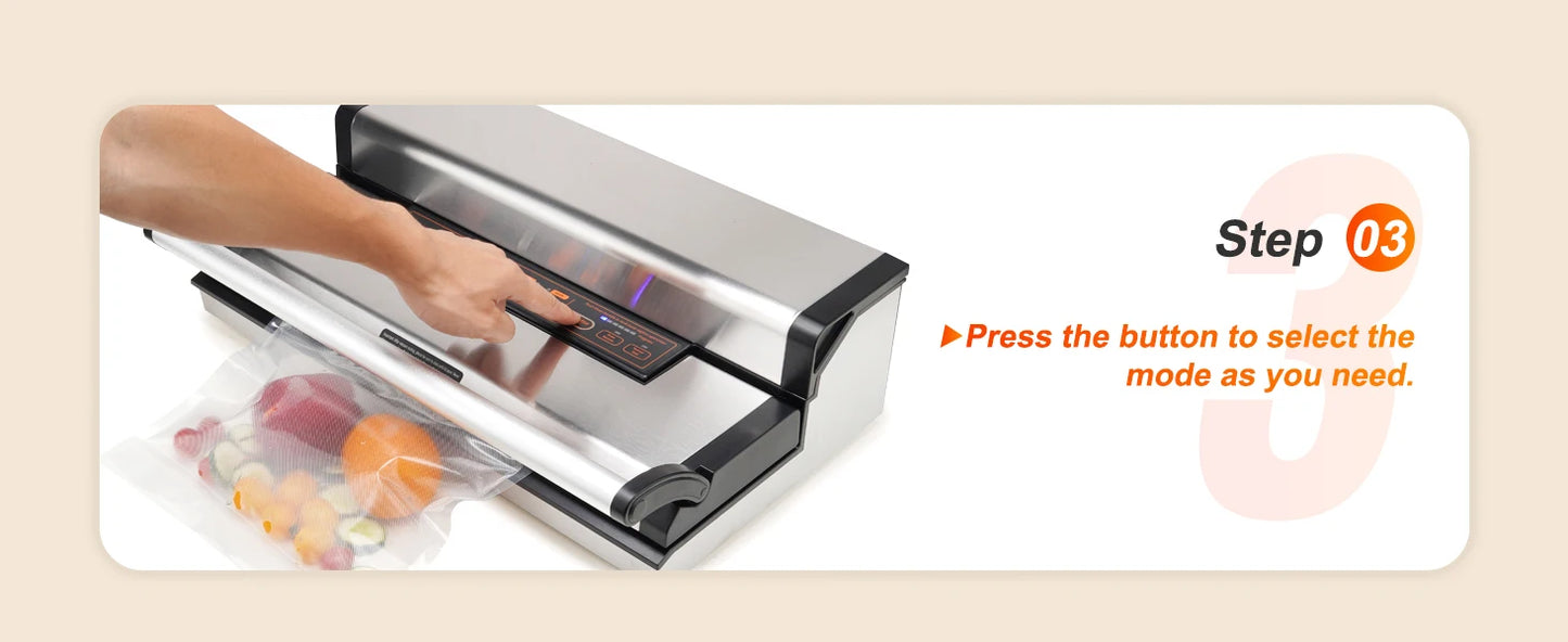 SucceBuy Commercial Vacuum Sealer Machine Multifunction Automatic Food Packaging with Bag Roll Storage Cutter for Home Kitchen