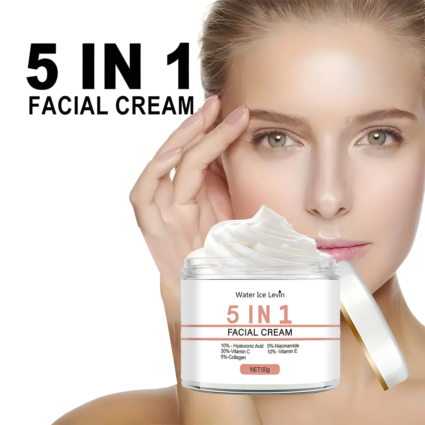 5in1 Facial Nourishing Cream Smooth Wrinkles Removal Pigmentation Shrink Pores Dullness Treatment Brightening Face Firming Serum