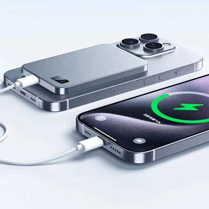 10000mah Fast Charging External Battery Ultra Thin Power Bank For Magnetic Wireless Portable Battery For Iphone Samsung Xiaomi