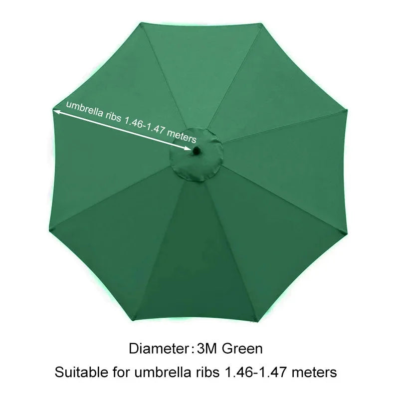 2/2.7/3 Meters Parasol Replacement Cloth Garden Parasol Canopy Cover Suit for 6/8 Arm Banana Umbrella Cover