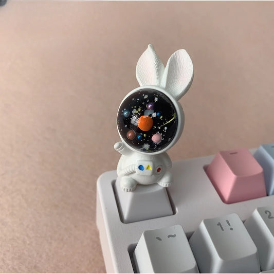 1 Pcs New Personalized Creative Keycaps for Mechanical Keyboards Cute Space Rabbit R4 Cross Axis Keycap
