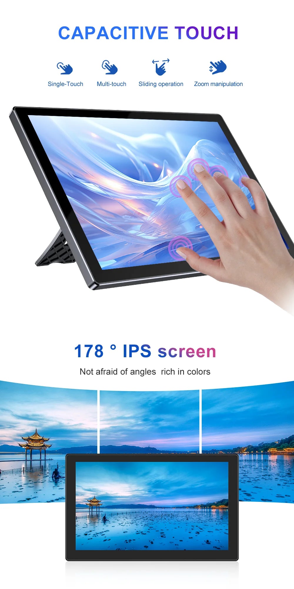 10.1 inch Touch Screen Raspberry Pi Monitor 1920x1200 LCD 16:9 60Hz Raspberry Pi 5 4 3 Industrial Display for Python