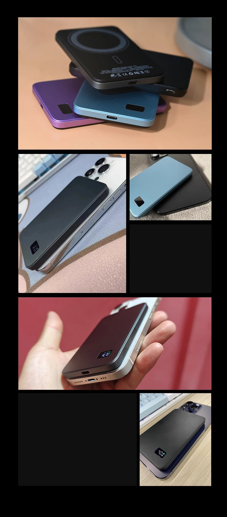 10000mah Fast Charging External Battery Ultra Thin Power Bank For Magnetic Wireless Portable Battery For Iphone Samsung Xiaomi
