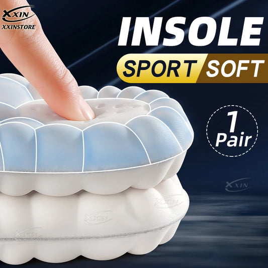 【Xxin】Cloud Shape Elastic Shoe Insoles for Men and Women Light Shock Absorption Sport Shoes Pad Soft Insole Size 35-46