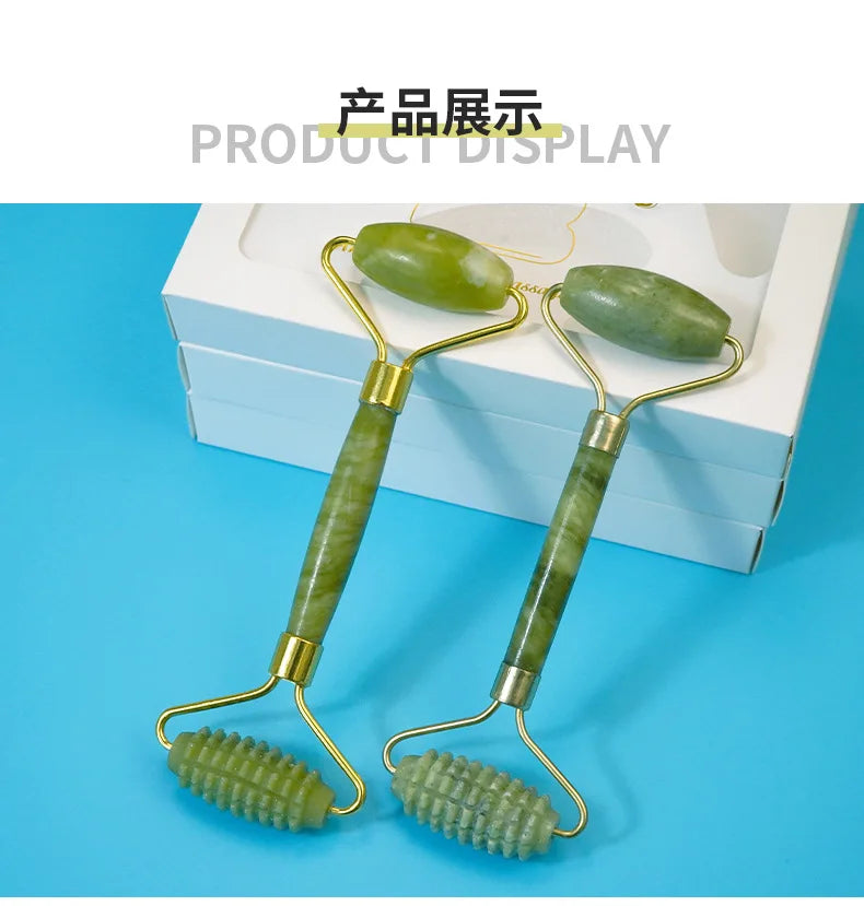 Natural Jade Roller Massager for Face Roller facial liftting Anti-wrinkle Gua Sha Jade Stone Face Massager Beauty Skin Care Tool