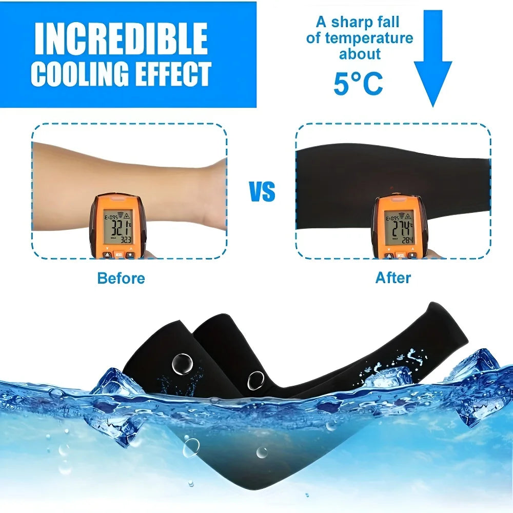 1/2/4 Pairs UV Sun Protection Arm Sleeves for Men Women, Compression Cooling Sun Sleeves - Sports - Workouts - Tattoo Cover