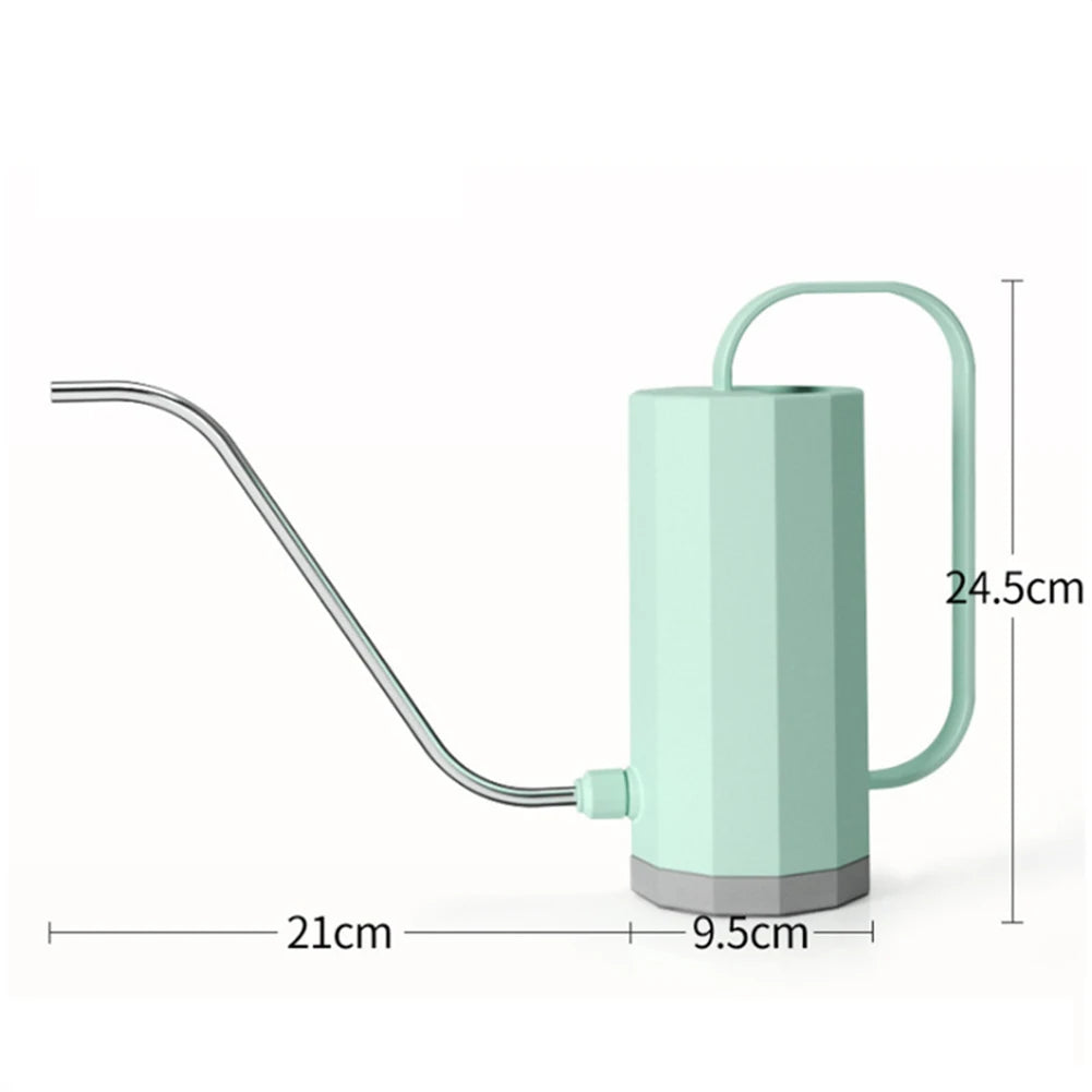1L Plant Watering Can Stainless Steel Curved Mouth Flowers Watering Can Portable Multi-function Bonsai Garden Sprinkler Bottle