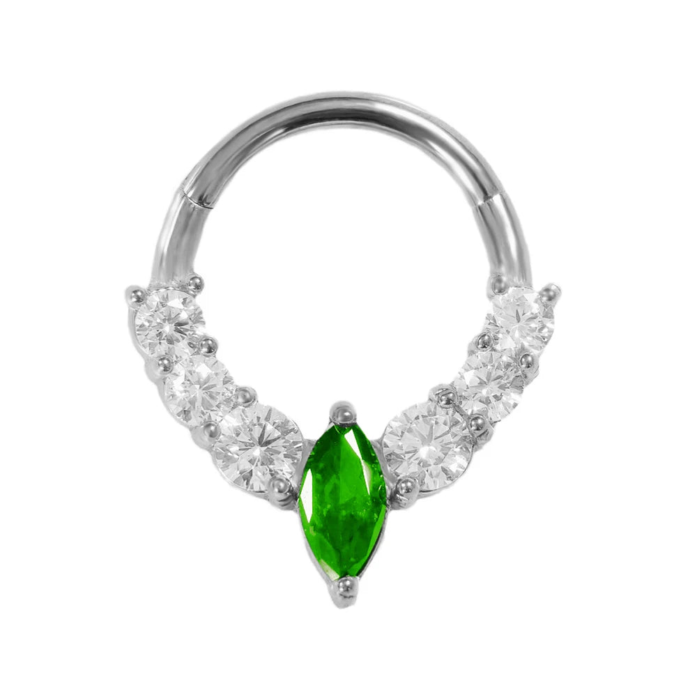 Zircon Clicker Daith Piercing Nose Ring  Ear Cartilage Helix Hoop Body Septum For Women Men 316L Surgical Steel