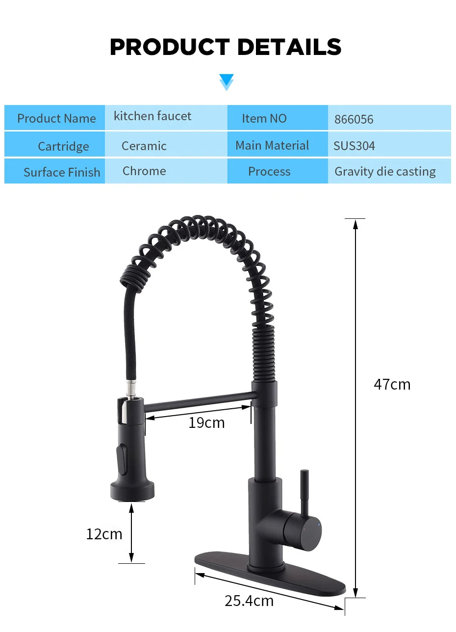 Touchless LED Light Kitchen Sink Faucet Pull Down Sprayer Smart Motion Sensor Activated Kitchen Faucet Matte Black 1079
