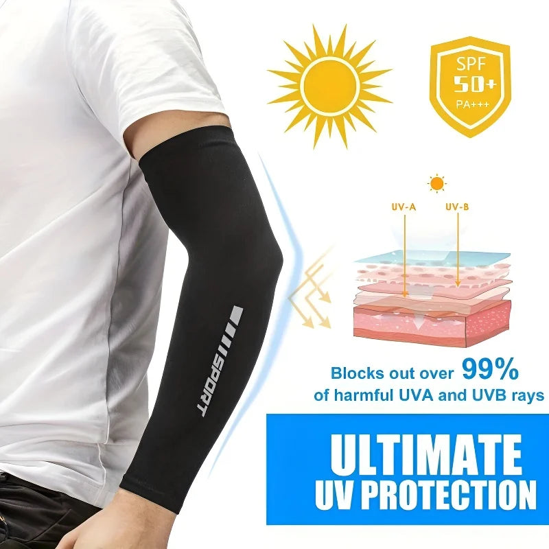 1/2/4 Pairs UV Sun Protection Arm Sleeves for Men Women, Compression Cooling Sun Sleeves - Sports - Workouts - Tattoo Cover