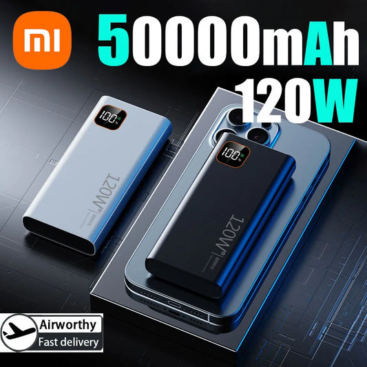 Xiaomi 120W Power Bank 50000mAh High Capacity Fast Charging Powerbank Portable Battery Charger For iPhone Samsung Huawei 2025