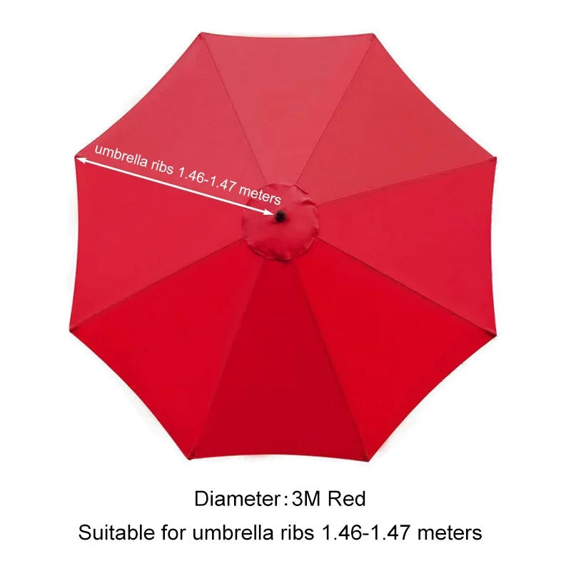 2/2.7/3 Meters Parasol Replacement Cloth Garden Parasol Canopy Cover Suit for 6/8 Arm Banana Umbrella Cover
