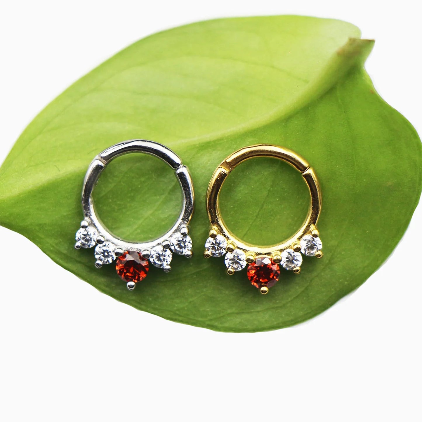 Zircon Clicker Daith Piercing Nose Ring  Ear Cartilage Helix Hoop Body Septum For Women Men 316L Surgical Steel