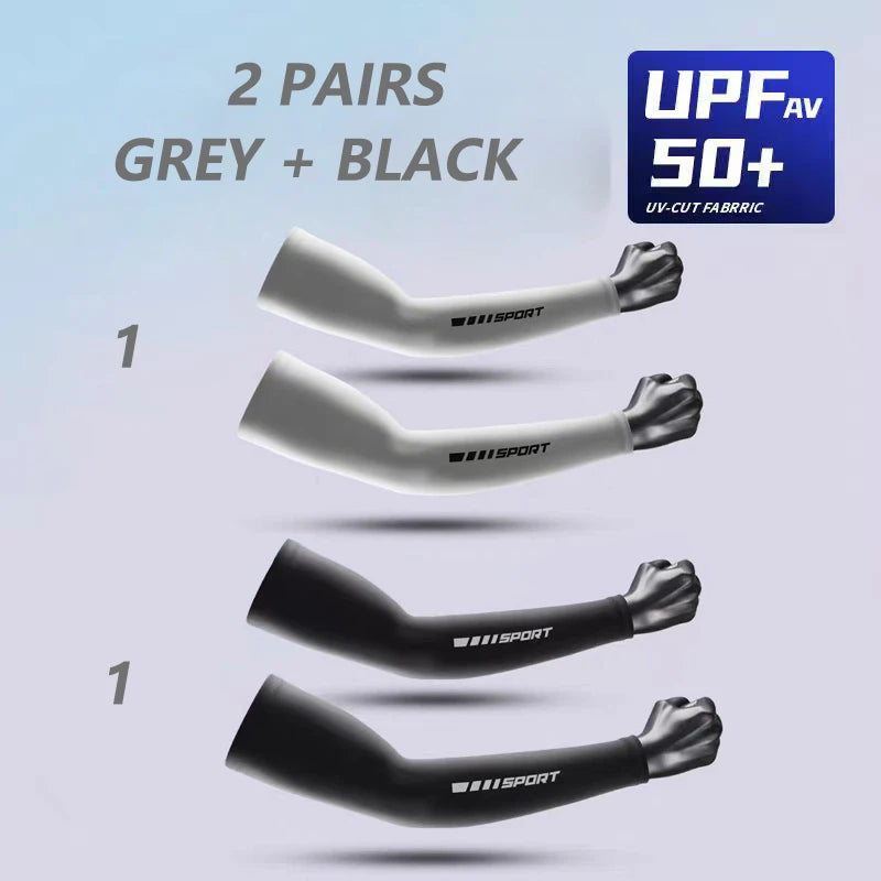 1/2/4 Pairs UV Sun Protection Arm Sleeves for Men Women, Compression Cooling Sun Sleeves - Sports - Workouts - Tattoo Cover
