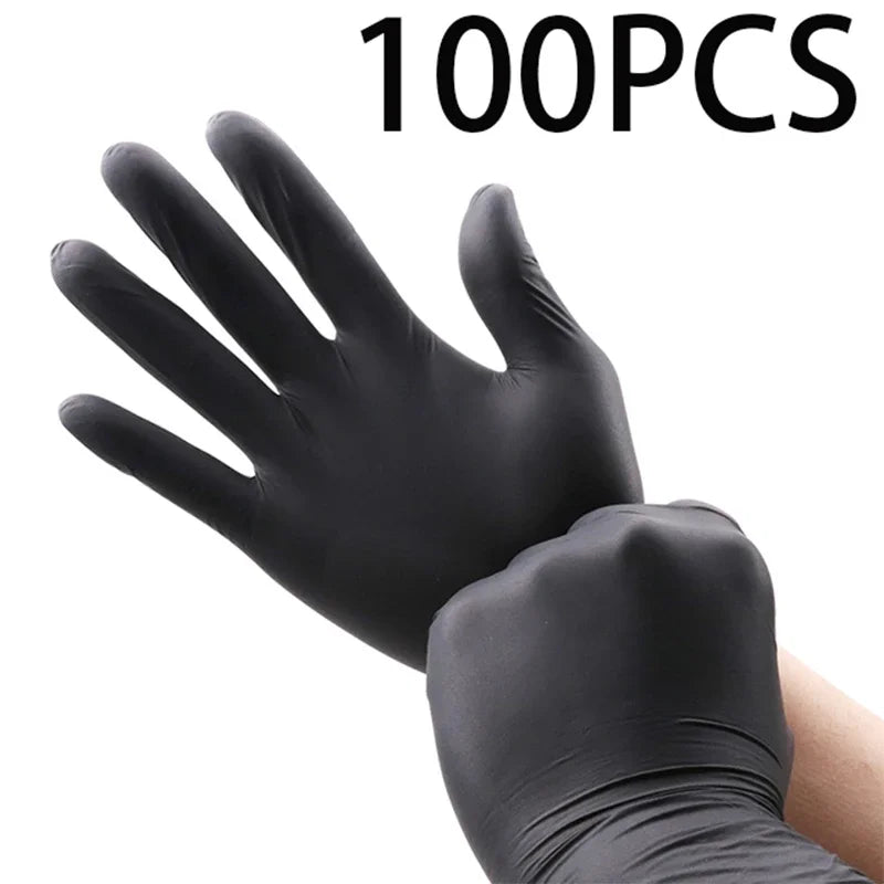 100/50/20PCS Disposable Black Nitrile Gloves For Household Cleaning Work Safety Tools  Gardening Gloves  Kitchen Cooking Tools