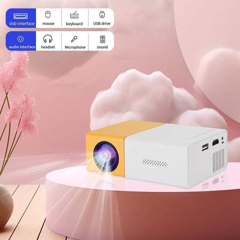 Portable LED projector Equip 72 lnch Screen and Bracket Dlp Full Hd 1000 Lumen Home Theater Media Player Outdoor Mini Projector