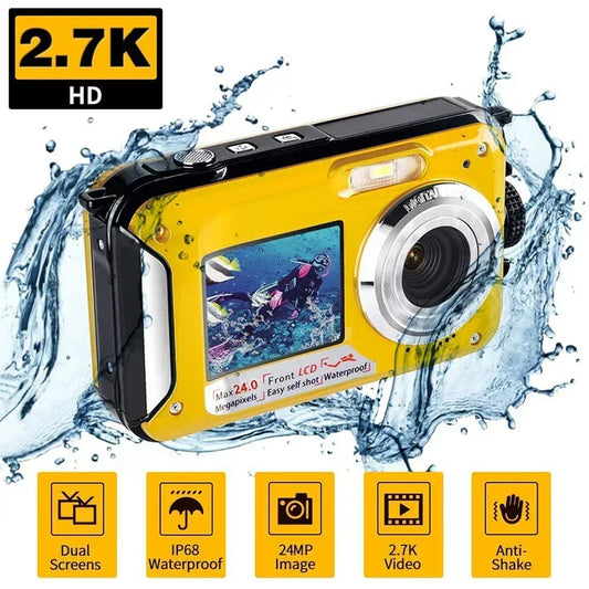 1080P HD Waterproof Digital Camera Anti-Shake Selfie Outdoor Video Portable Recorder for Underwater DV Recording Present Cameras