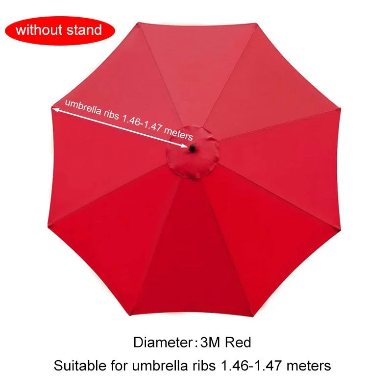 2/2.7/3 Meters Parasol Replacement Cloth Garden Parasol Canopy Cover Suit for 6/8 Arm Banana Umbrella Cover