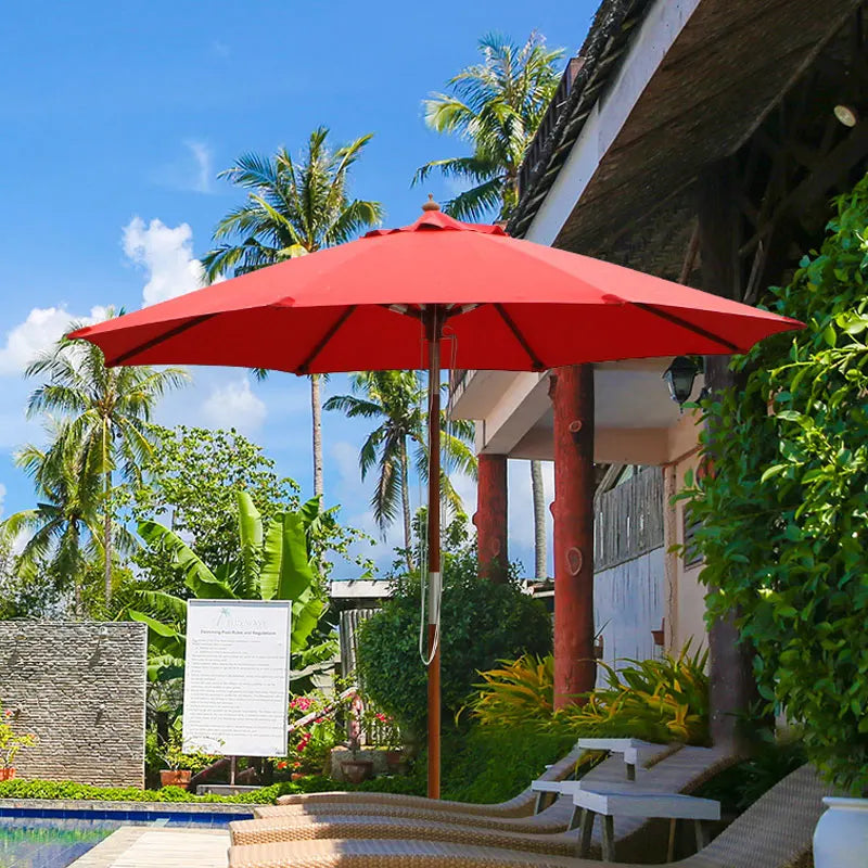Parasol Patio Umbrella Replaceable Cloth Beach Canopy Summer Outdoor Garden Uv Protection Sunshade Umbrella Top Cloth 6/8 Ribs
