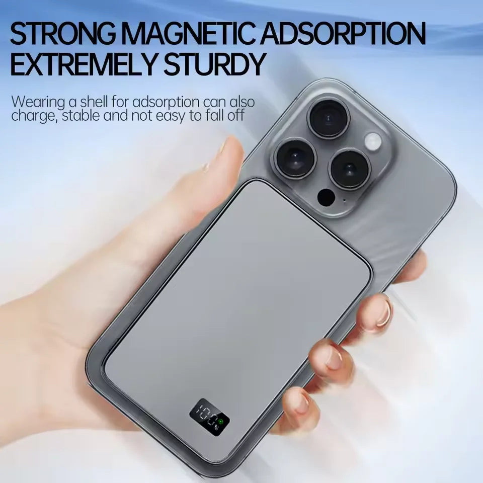 10000mah Fast Charging External Battery Ultra Thin Power Bank For Magnetic Wireless Portable Battery For Iphone Samsung Xiaomi