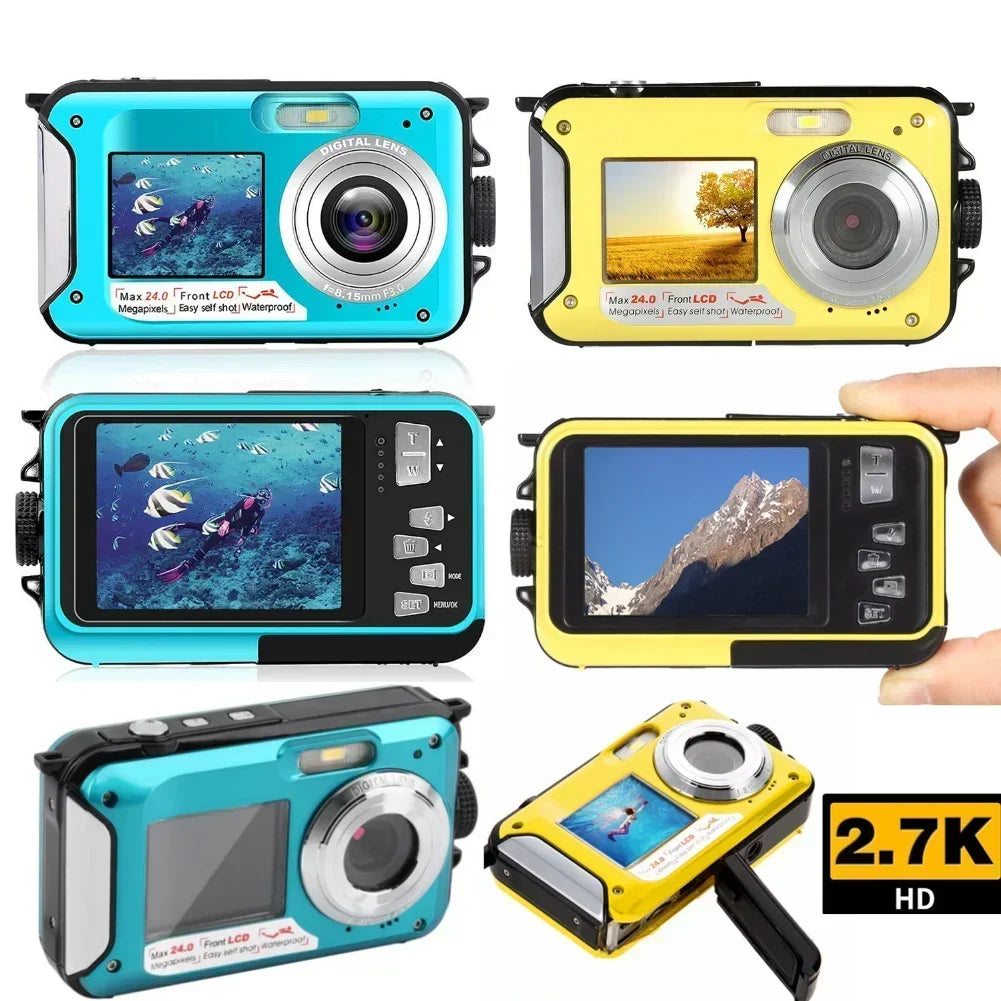 1080P HD Waterproof Digital Camera Anti-Shake Selfie Outdoor Video Portable Recorder for Underwater DV Recording Present Cameras