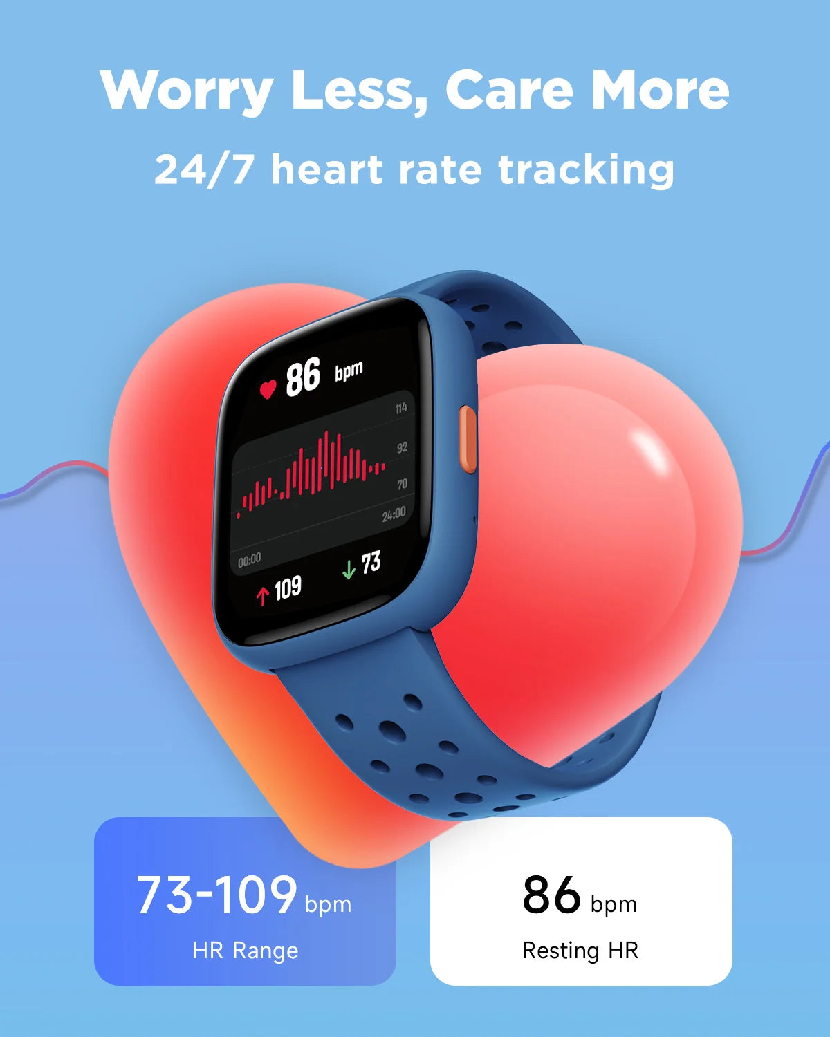 BIGGERFIVE Smart Watch for Kids No APP No Phone Needed, 1.8" Fitness Tracker Watch Pedometer, Heart Rate, Sleep Monitor, IP68 Wa
