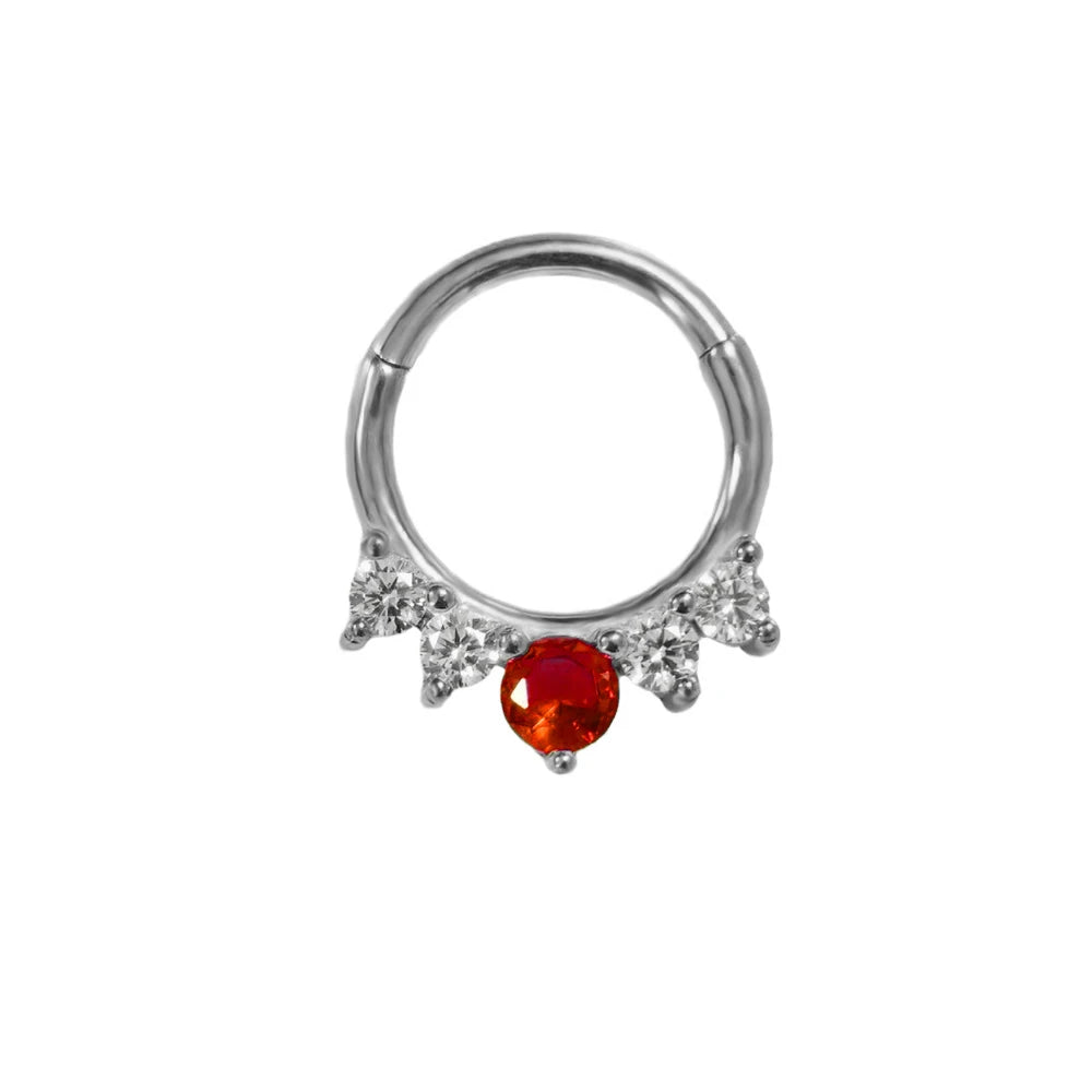 Zircon Clicker Daith Piercing Nose Ring  Ear Cartilage Helix Hoop Body Septum For Women Men 316L Surgical Steel