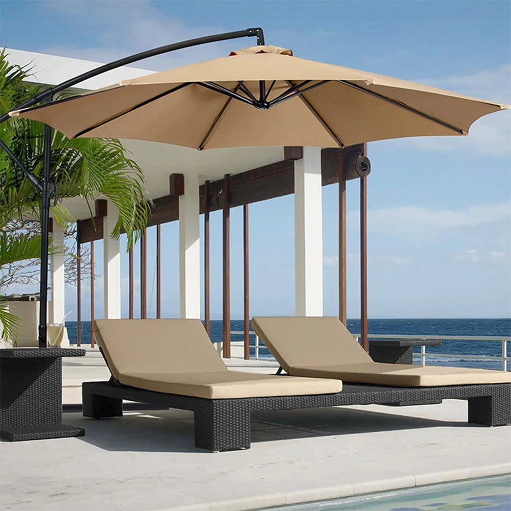 6 Bones Umbrella Replacement Canopy Without Stand 2m Parasol Replaceable Cloth UV Protection Detachable for Outdoor Beach Garden