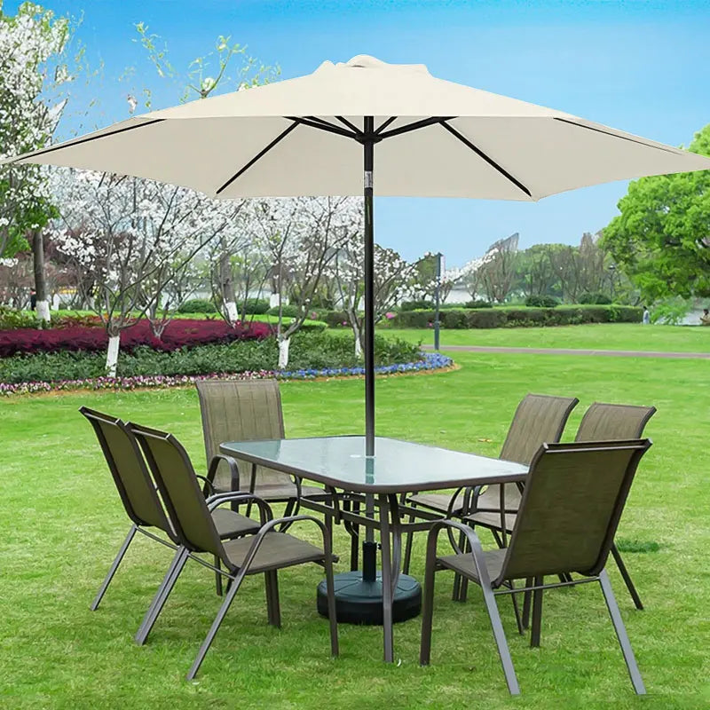 Parasol Patio Umbrella Replaceable Cloth Beach Canopy Summer Outdoor Garden Uv Protection Sunshade Umbrella Top Cloth 6/8 Ribs