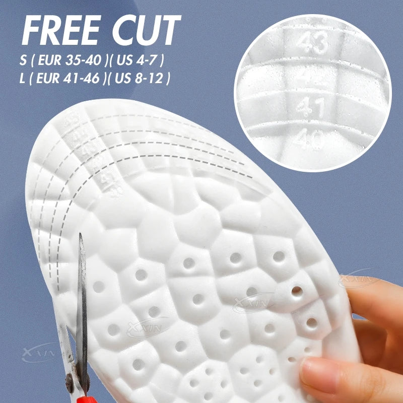【Xxin】Cloud Shape Elastic Shoe Insoles for Men and Women Light Shock Absorption Sport Shoes Pad Soft Insole Size 35-46