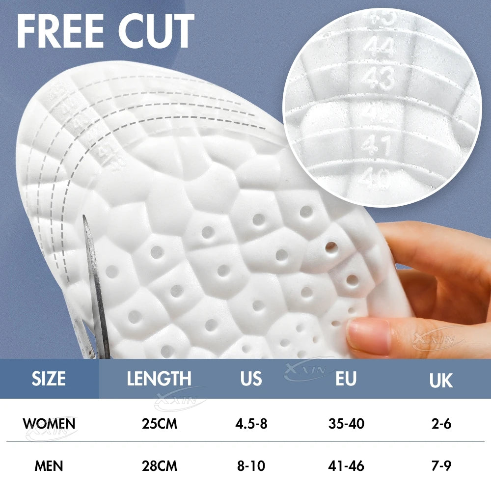 【Xxin】Cloud Shape Elastic Shoe Insoles for Men and Women Light Shock Absorption Sport Shoes Pad Soft Insole Size 35-46