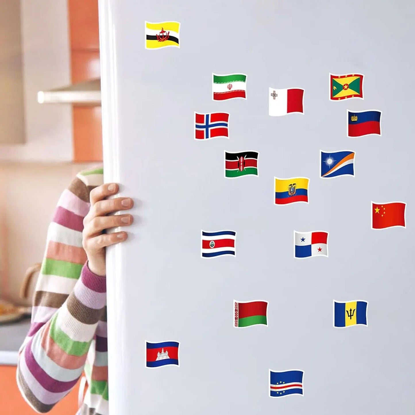 192 Countries World Flag Stickers Self-Adhesive World Country Travel Labels Face Stickers for Journal Party Passport Stickers