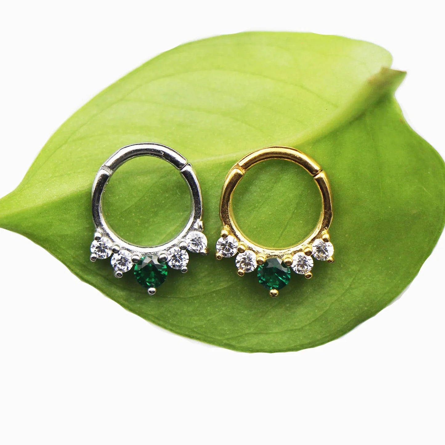 Zircon Clicker Daith Piercing Nose Ring  Ear Cartilage Helix Hoop Body Septum For Women Men 316L Surgical Steel