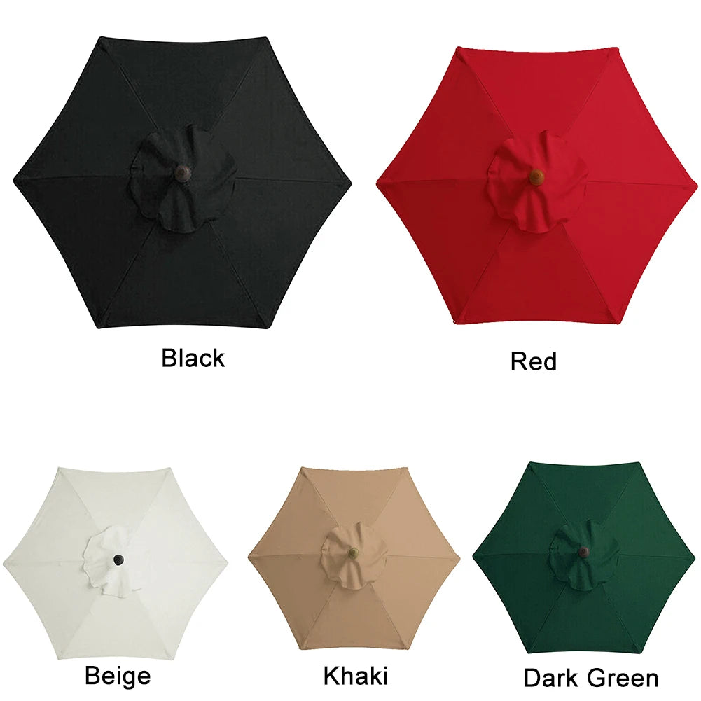 6 Bones Umbrella Replacement Canopy Without Stand 2m Parasol Replaceable Cloth UV Protection Detachable for Outdoor Beach Garden