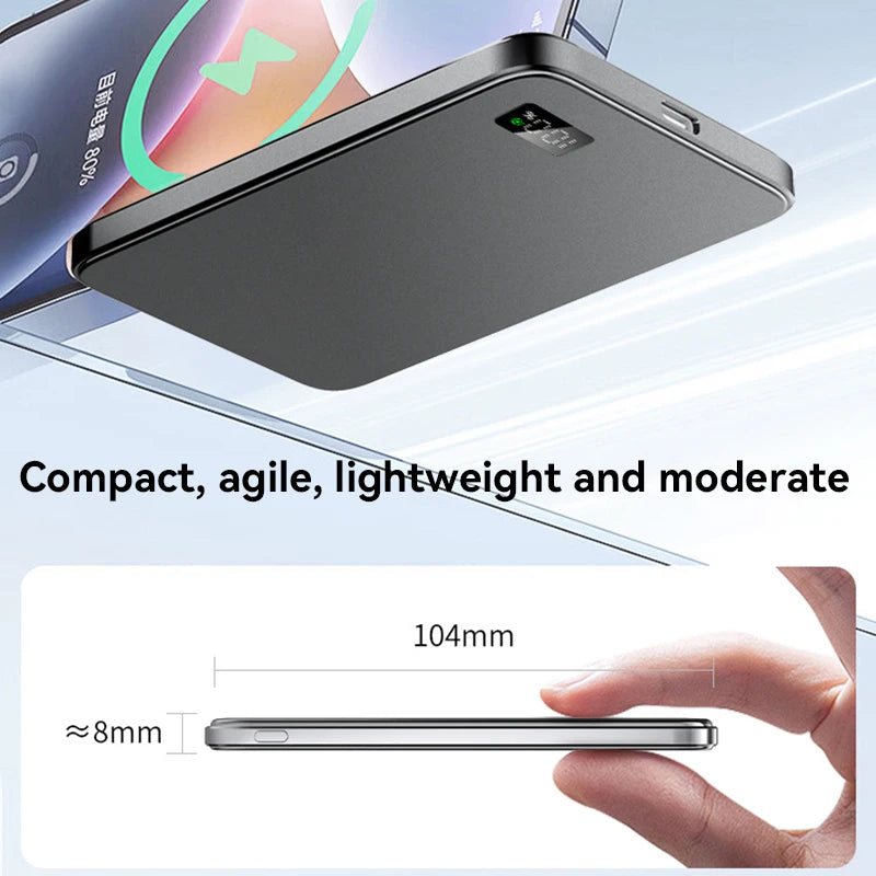 10000mah Fast Charging External Battery Ultra Thin Power Bank For Magnetic Wireless Portable Battery For Iphone Samsung Xiaomi
