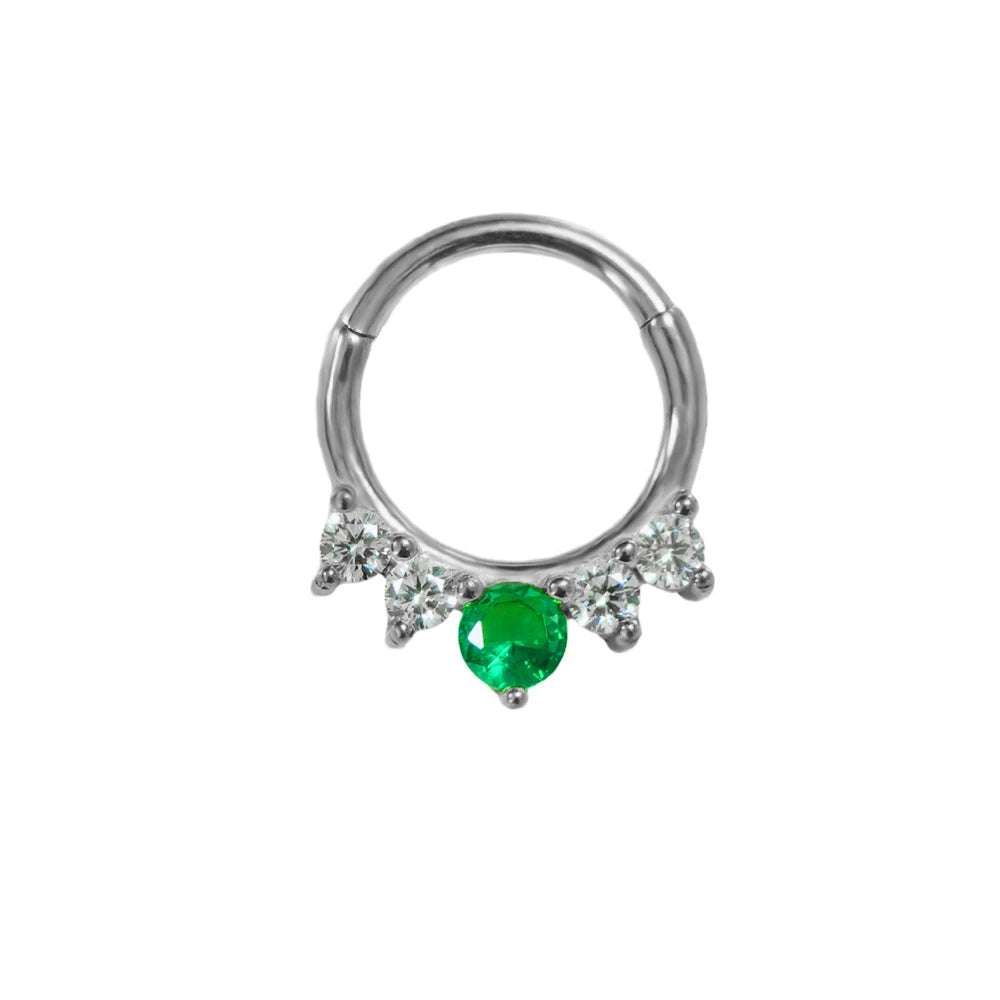 Zircon Clicker Daith Piercing Nose Ring  Ear Cartilage Helix Hoop Body Septum For Women Men 316L Surgical Steel