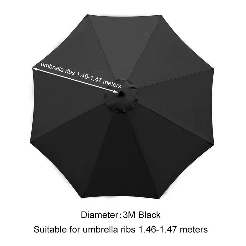 2/2.7/3 Meters Parasol Replacement Cloth Garden Parasol Canopy Cover Suit for 6/8 Arm Banana Umbrella Cover