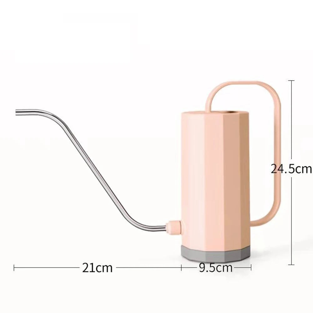 1L Plant Watering Can Stainless Steel Curved Mouth Flowers Watering Can Portable Multi-function Bonsai Garden Sprinkler Bottle