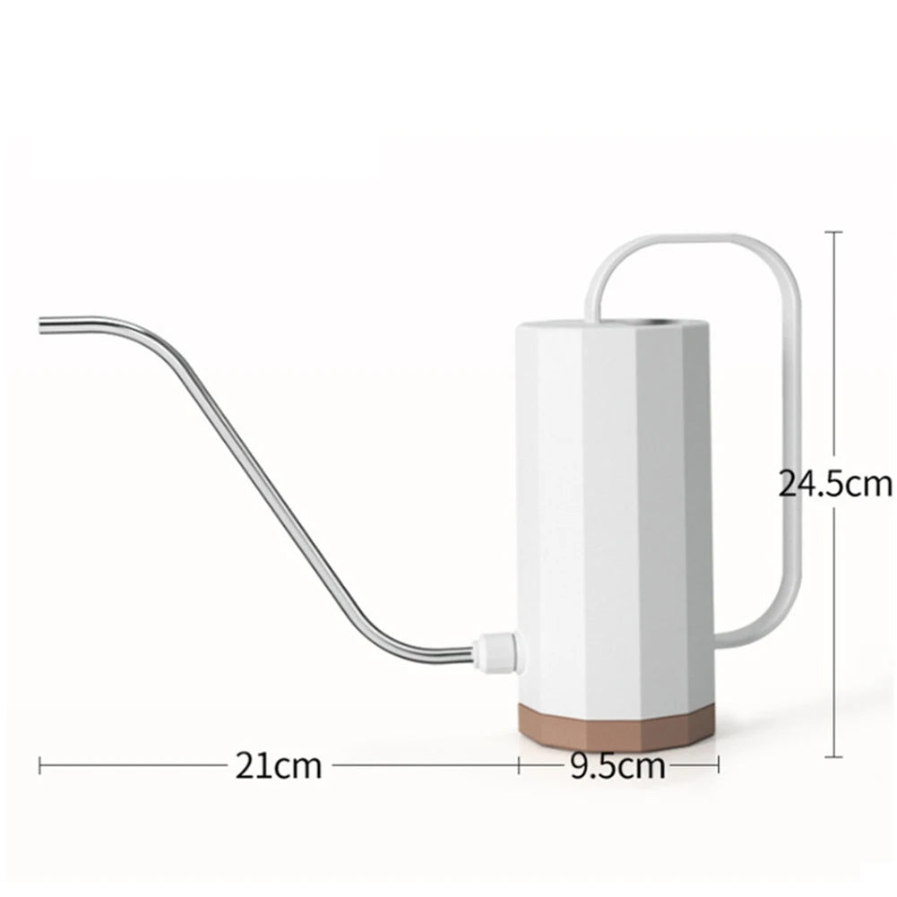 1L Plant Watering Can Stainless Steel Curved Mouth Flowers Watering Can Portable Multi-function Bonsai Garden Sprinkler Bottle