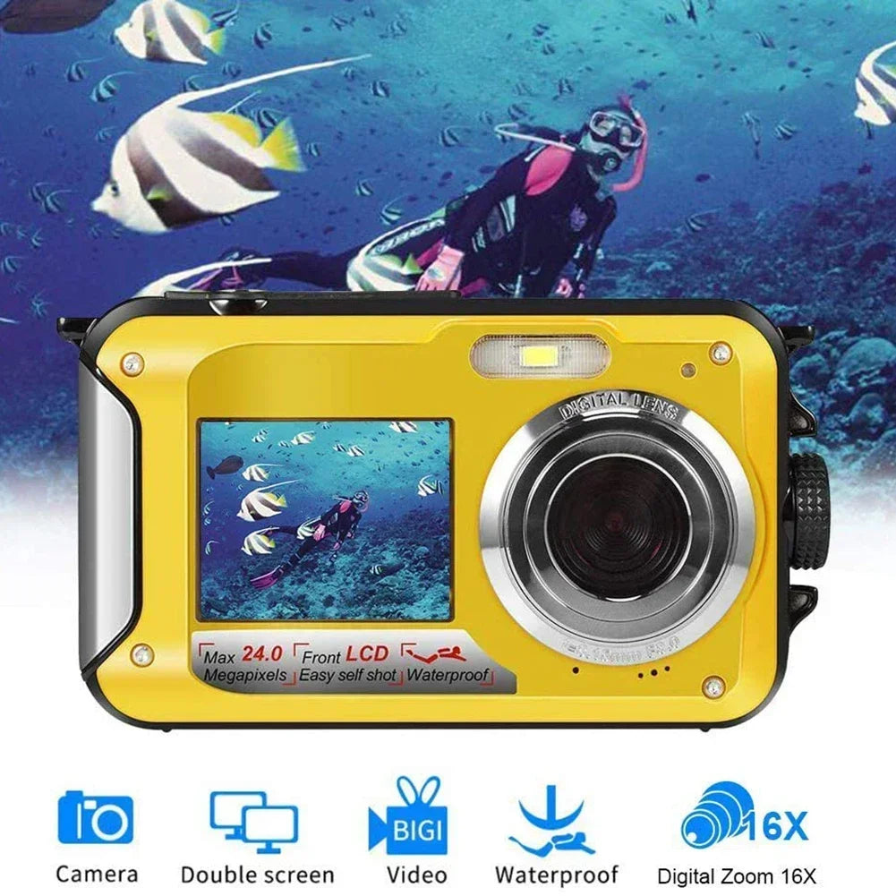 1080P HD Waterproof Digital Camera Anti-Shake Selfie Outdoor Video Portable Recorder for Underwater DV Recording Present Cameras