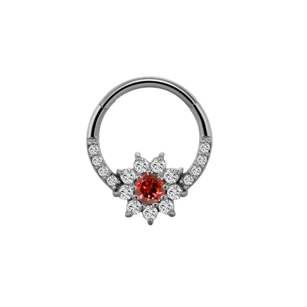 Zircon Clicker Daith Piercing Nose Ring  Ear Cartilage Helix Hoop Body Septum For Women Men 316L Surgical Steel