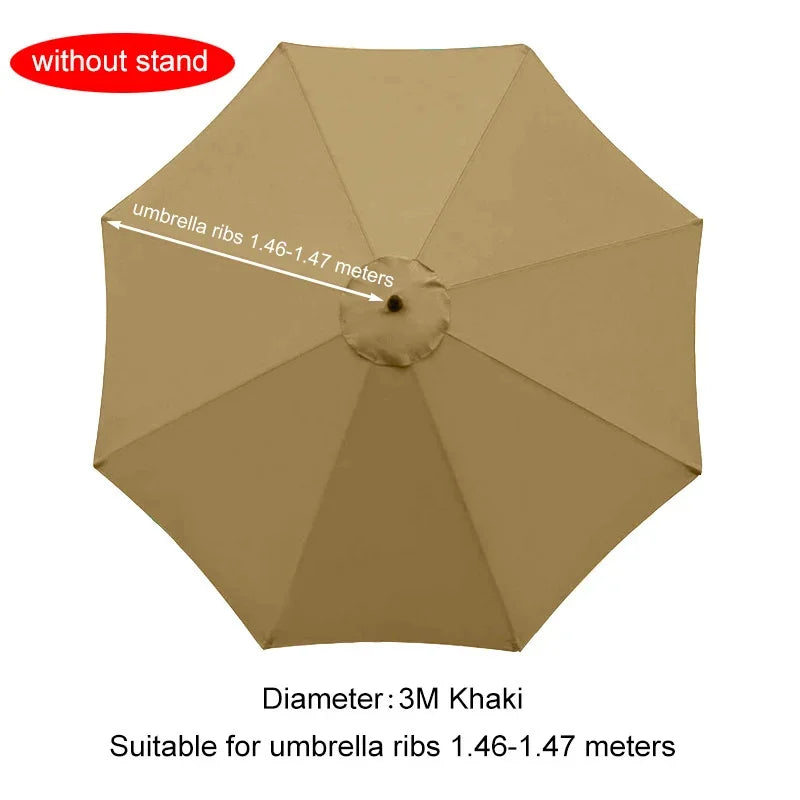 2/2.7/3 Meters Parasol Replacement Cloth Garden Parasol Canopy Cover Suit for 6/8 Arm Banana Umbrella Cover
