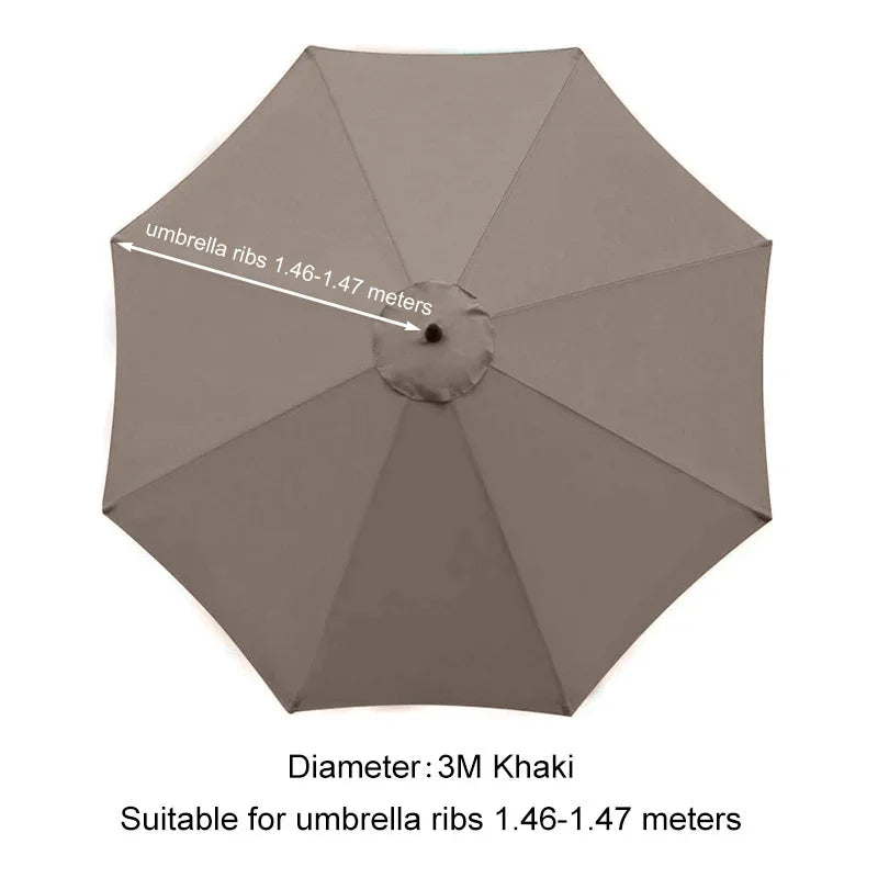 2/2.7/3 Meters Parasol Replacement Cloth Garden Parasol Canopy Cover Suit for 6/8 Arm Banana Umbrella Cover