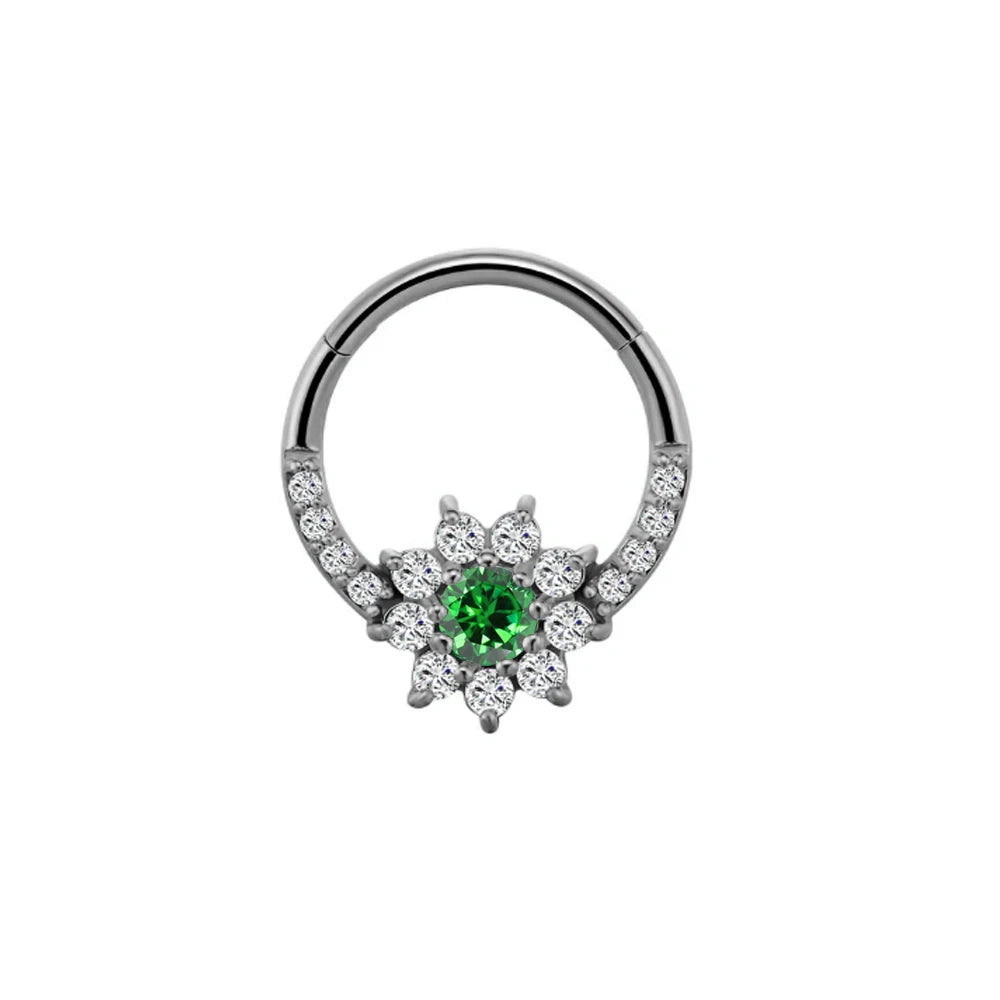 Zircon Clicker Daith Piercing Nose Ring  Ear Cartilage Helix Hoop Body Septum For Women Men 316L Surgical Steel