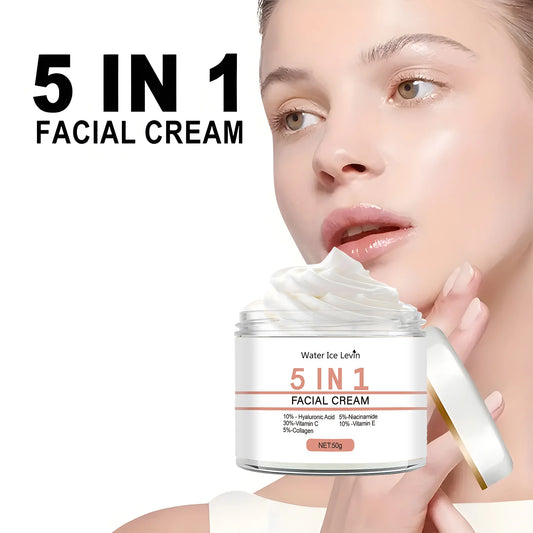 5in1 Facial Nourishing Cream Smooth Wrinkles Removal Pigmentation Shrink Pores Dullness Treatment Brightening Face Firming Serum