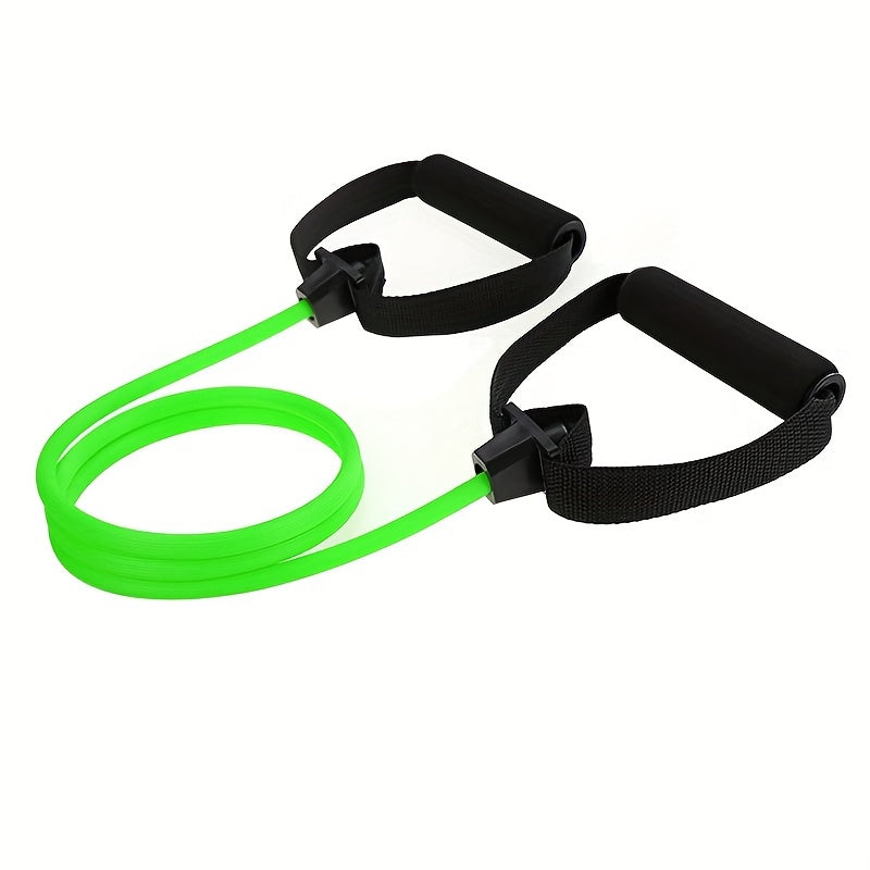 [1pc Premium U-Shaped Resistance Band] 1pc Premium TPE Resistance Band - U-Shaped, Elastic Fitness Rope with Comfort Handles in Red/Green/Black - Ideal for Home Workouts & Strength Training