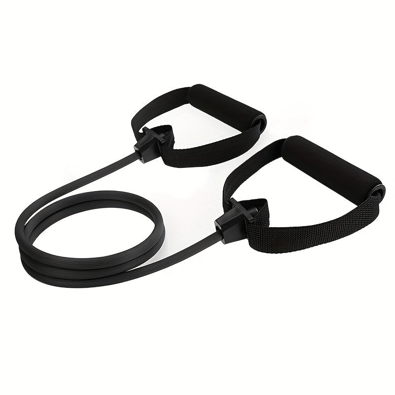 [1pc Premium U-Shaped Resistance Band] 1pc Premium TPE Resistance Band - U-Shaped, Elastic Fitness Rope with Comfort Handles in Red/Green/Black - Ideal for Home Workouts & Strength Training