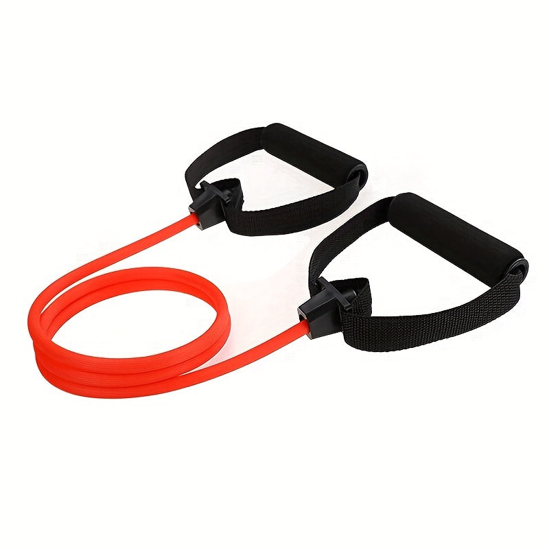 [1pc Premium U-Shaped Resistance Band] 1pc Premium TPE Resistance Band - U-Shaped, Elastic Fitness Rope with Comfort Handles in Red/Green/Black - Ideal for Home Workouts & Strength Training