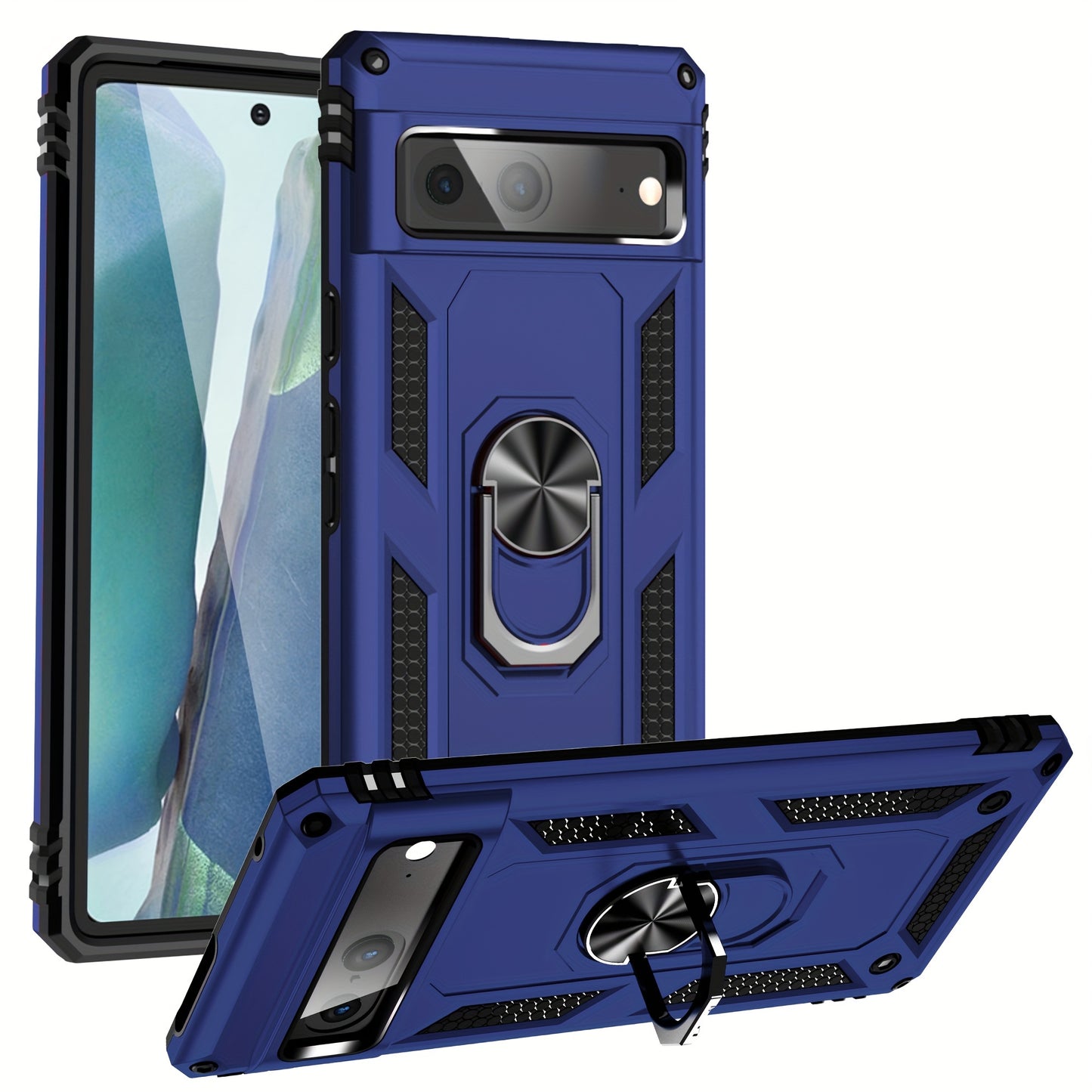 TPU+PC Two-in-one Ring Bracket Anti-fall Phone Case - Suitable For Google 3A/3A XL/4A/4A 5g/Pixel 5/5A 5g/Pixel 6/6 Pro/6A/Pixel 7/7Pro/7A/Pixel 8/8PRO - For Men & Women - Protect Your Phone - Perfect Gift for Tech Lovers