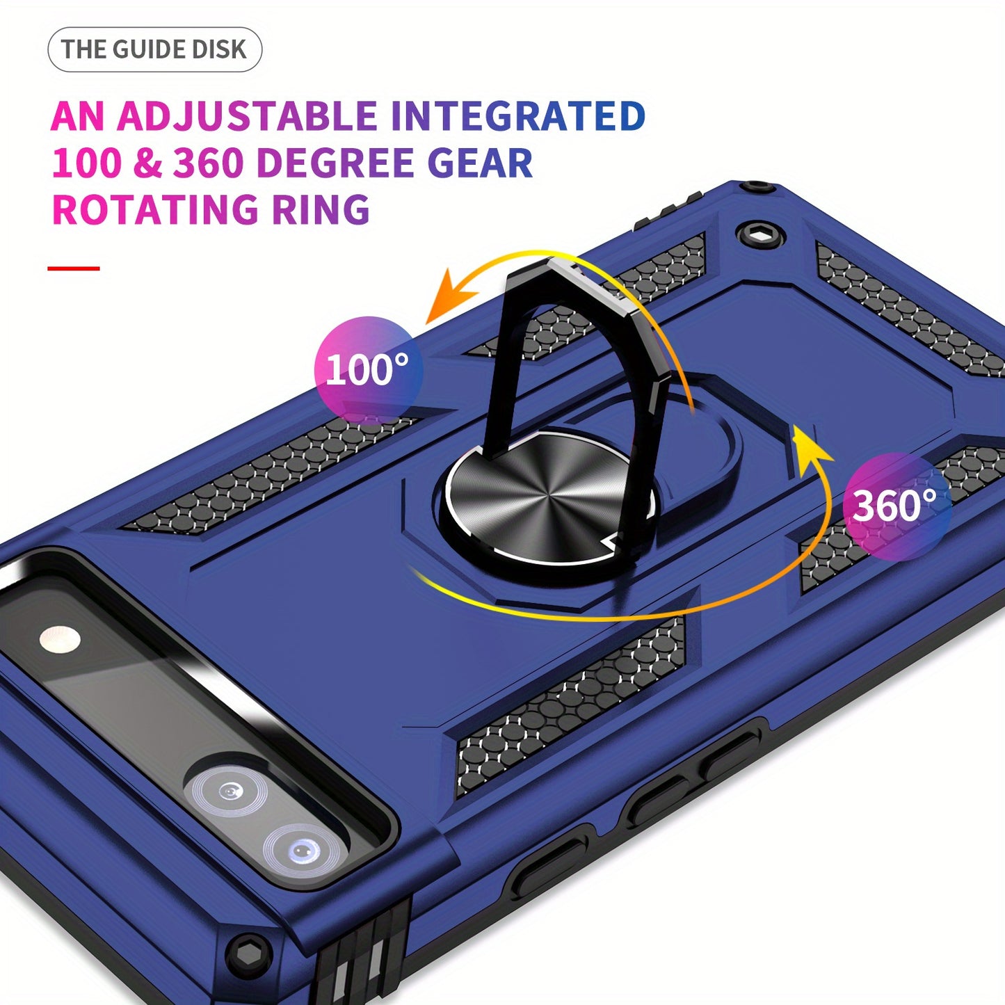 TPU+PC Two-in-one Ring Bracket Anti-fall Phone Case - Suitable For Google 3A/3A XL/4A/4A 5g/Pixel 5/5A 5g/Pixel 6/6 Pro/6A/Pixel 7/7Pro/7A/Pixel 8/8PRO - For Men & Women - Protect Your Phone - Perfect Gift for Tech Lovers